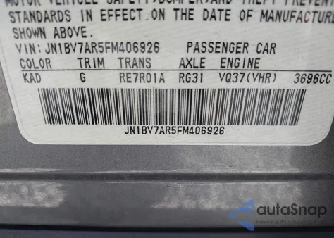 2015 Infiniti Q50 Sport z USA, uszkodzony, nr VIN JN1BV7AR5FM406926